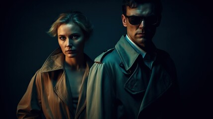 Couple of Russian Spies Emerging from Shadows