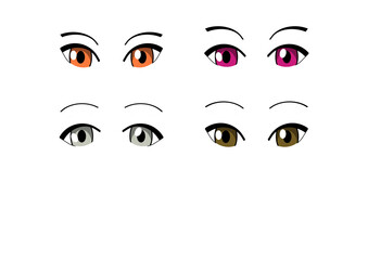 2d anime manga woman colourful eyes