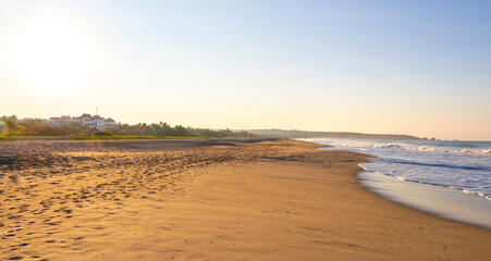 Extremely huge big surfer waves beach La Punta Zicatela Mexico.