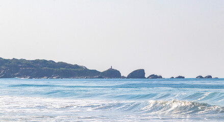 Extremely huge big surfer waves beach La Punta Zicatela Mexico.