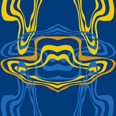 Traditional Ukrainian colors are yellow and blue. Abstract background with wavy relief lines. The beauty of natural relief lines in colorful horizontal lines. Wavy pattern of stripes of different thic