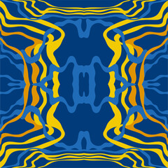 Traditional Ukrainian colors are yellow and blue. Abstract background with wavy relief lines. The beauty of natural relief lines in colorful horizontal lines. Wavy pattern of stripes of different thic