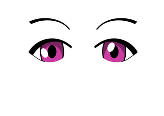 2d anime manga woman colourful eyes 