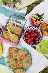Picnic with food in the park