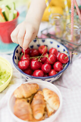 Picnic with food in the park
