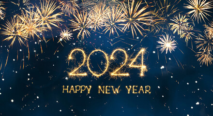 Greeting card Happy New Year 2024 - 592767767