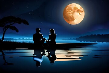 Paar im Mondlicht