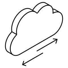 Editable design icon of cloud data transfer