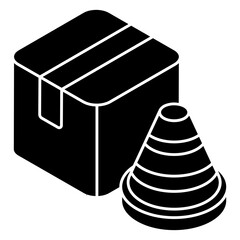 An editable design icon of parcel 