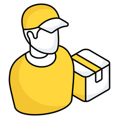 A unique design icon of delivery man
