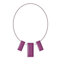 Isolated colored necklace icon with gemstone Vector