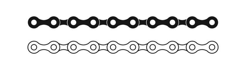Bike chain icon. Bicycle link gear symbol. Motorcycle signs. Cycle symbols. Chain machine icons. Black color. Vector sign. © Connect