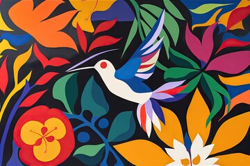 Background with flowers. AI generated art illustration.