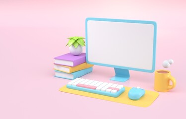 Isolated 3D Computer. 3D Illustration