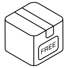 An editable design icon of free parcel 