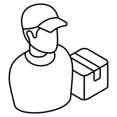 A unique design icon of delivery man