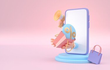 Isolated Delivery App. 3D Illustration
