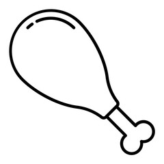 Chicken Leg Thin Line Icon