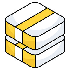 An editable design icon of cartons