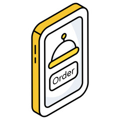 Conceptual flat design icon of mobile order 