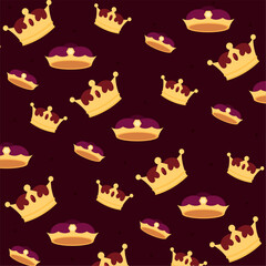 Seamless pattern background with golden crowns Vector