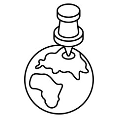 A unique design icon of global location 