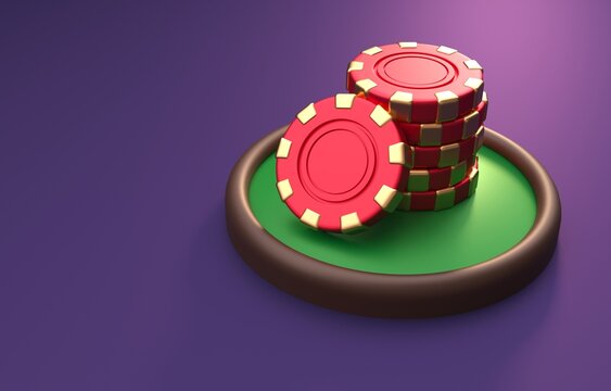 Isolated Casino Chips. 3D Illustration