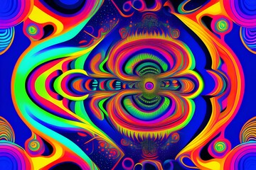 Psychedelic Space Illustration, Background , galaxy travel - generative ai

