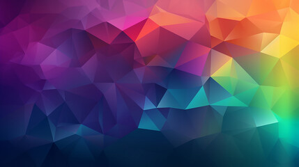 abstract background with triangles rainbow color, kaleidoscope, color change, gradient, soft color transition, presentation background, placeholder, banner, AI-Generated, KI  