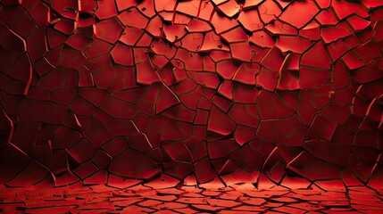 Luxurious Red Fractured Wall Background: Texture of a Deluxe Rug on the Floor: Generative AI