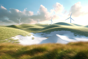 AI generated, Windr&auml;der in Landschaft