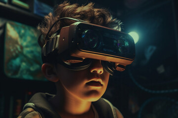 AI generated, Kind mit VR Brille