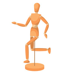 Isolated colored wooden mannequin model icon Vector