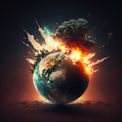 AI generated, Welt explodiert