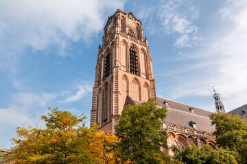 Fototapeta premium Exterior view of the Grote of Sint-Laurenskerk in Rotterdam, the Netherlands