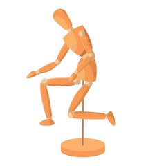 Isolated colored wooden mannequin model icon Vector