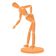 Isolated colored wooden mannequin model icon Vector