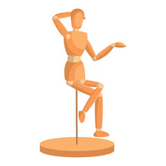 Isolated colored wooden mannequin model icon Vector