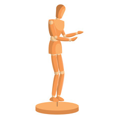 Isolated colored wooden mannequin model icon Vector