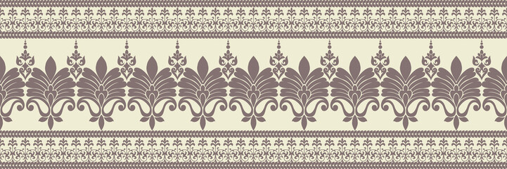 Ethnic pattern. Kerchief Pattern. Silk neck scarf. Bandana Print. Headscarf. Floral vintage style. Indonesian batik. Textile, Fabric, Tile, Clothing. Tribal texture. Vector. Blue, Red, Gold, Yellow.