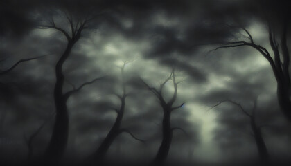 Obraz premium 冬の木立の風景 Generative AI