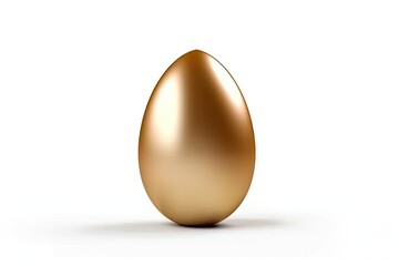 shiny golden egg on a plain white background. Generative AI