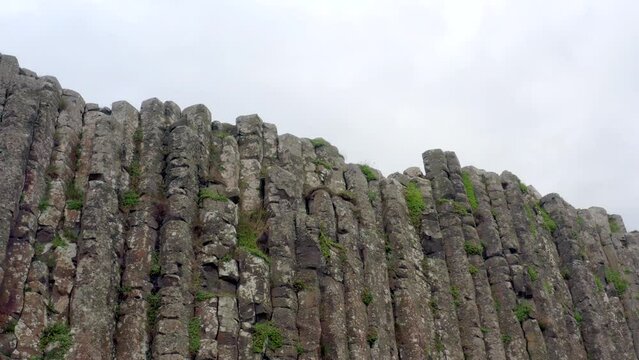 The Hexagonal Basalt Rock Formation of Giant's Causeway in Northern Ireland