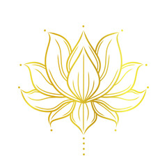 Golden lotus logo vector, vesak day element design