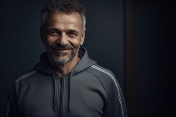 Portrait of smiling senior man in sportswear looking at camera