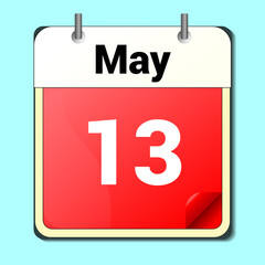 Fototapeta premium day on the calendar, vector image format, May 13.
