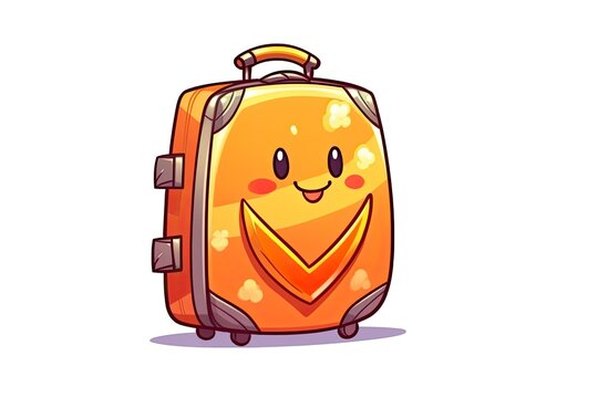 an orange suitcase with a happy face. Generative AI