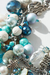 marine author  bracelete  with pearls and gemstones. fashion and jewelry concept