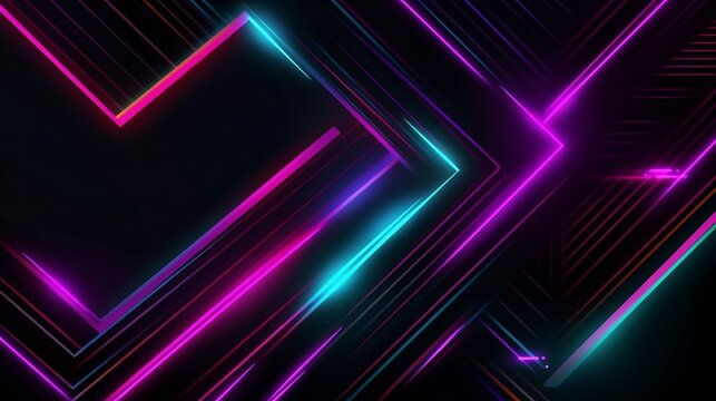 abstract glowing lines neon background wallpaper generated by AI