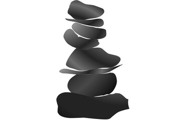 zen stones on white background